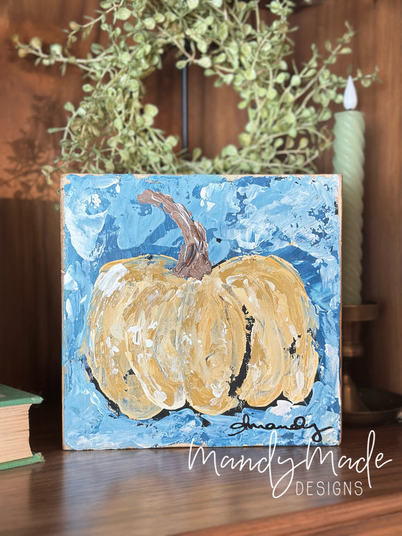 Blue Jean Beauty Abstract Pumpkin