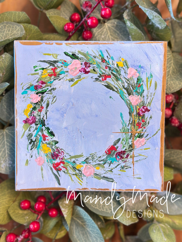 Christmas Wreath- periwinkle
