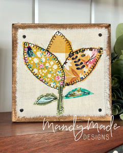 Fabric Flower Block-yellow