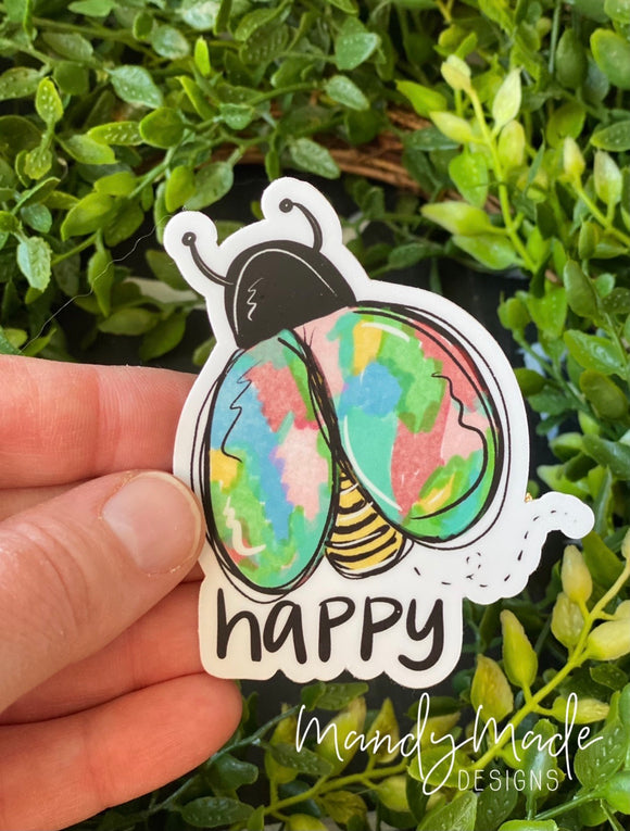 BEE Happy Sticker