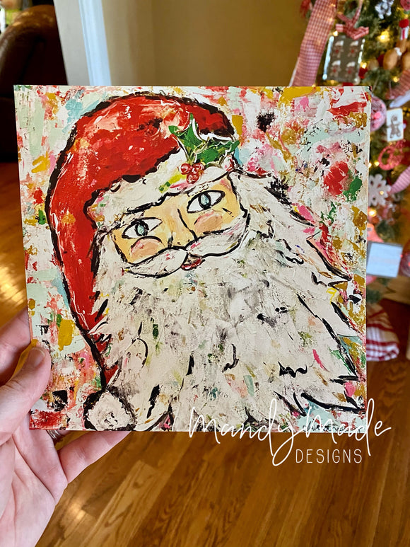 Whimsical Abstract Santa Print