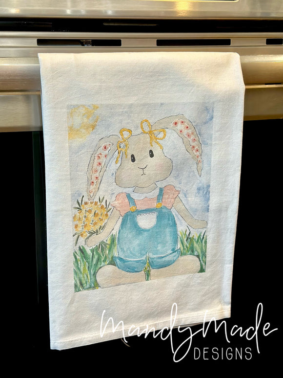 Daffodil Bunny Tea Towel